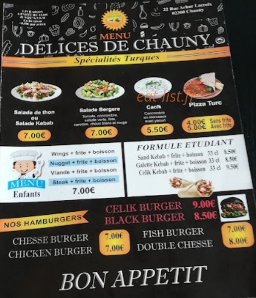 Délice de Chauny — carte page 1