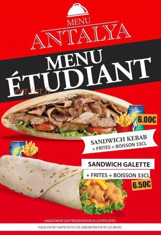 Kebab Antalya — carte page 1