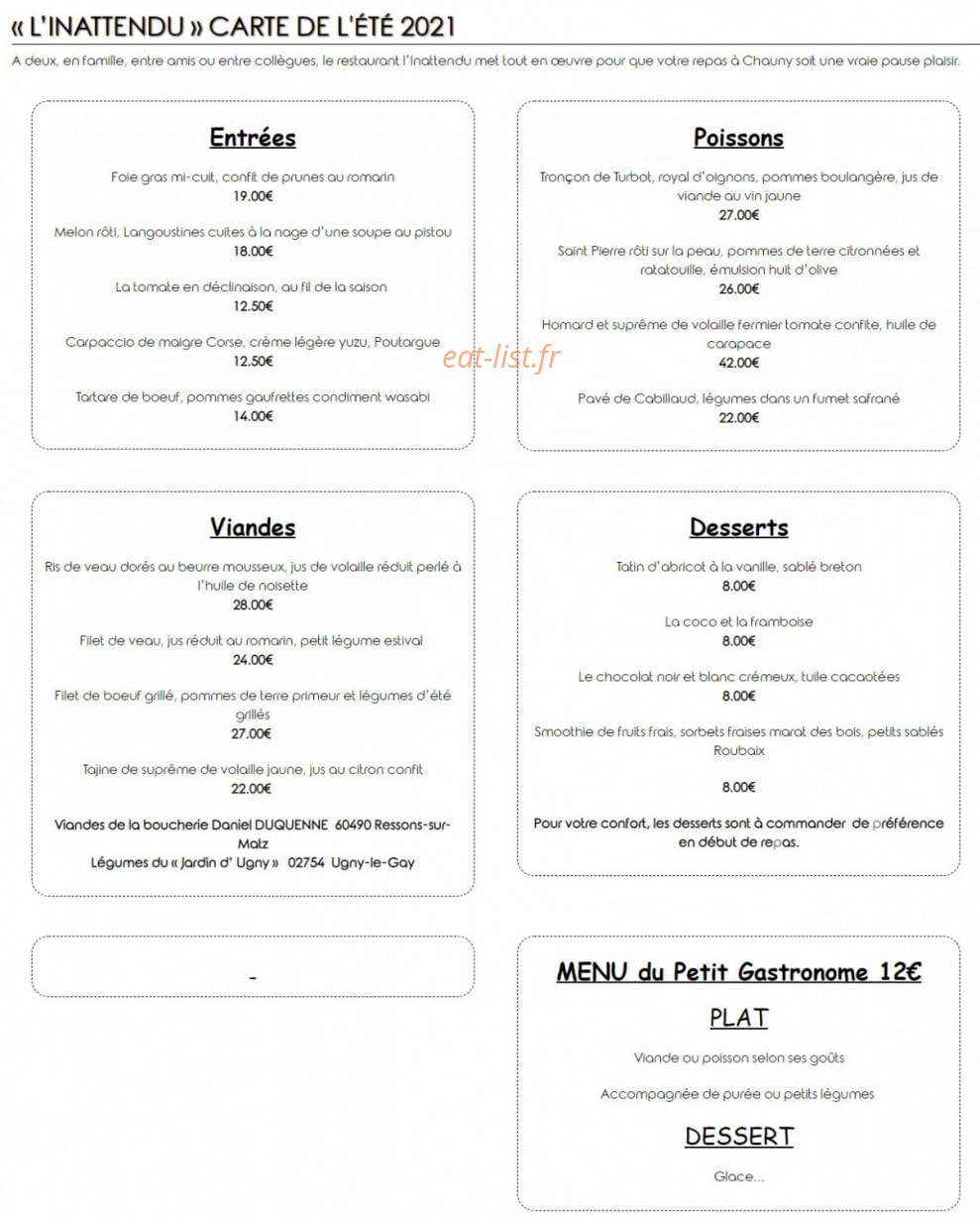 L'inattendu — carte page 2