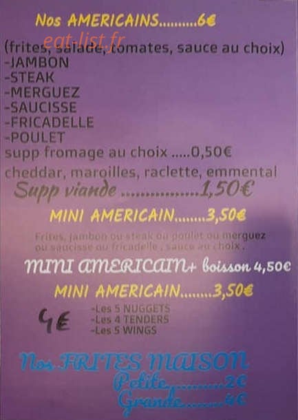 La fritterie — carte page 2