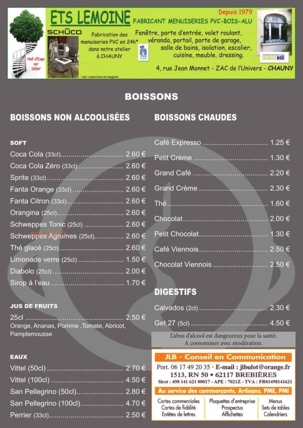 Le Bistrot — carte page 3