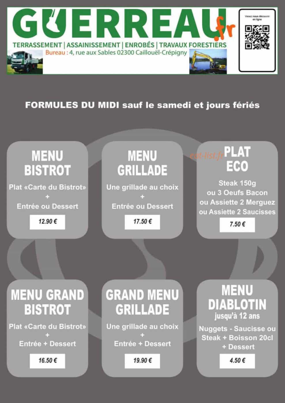 Le Bistrot — carte page 4