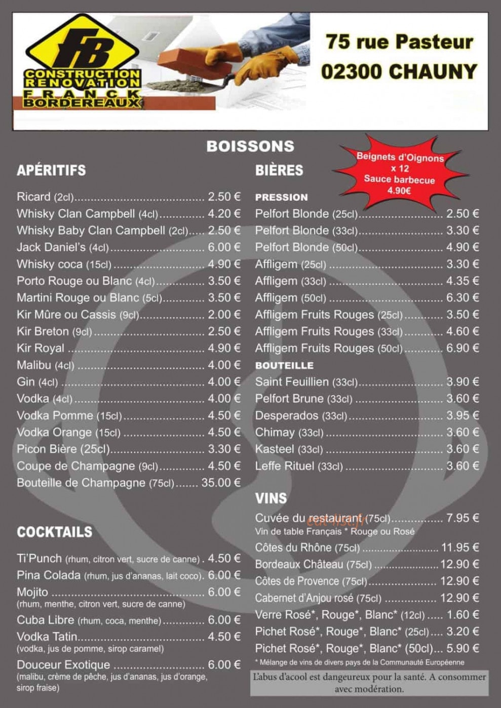 Le Bistrot — carte page 2