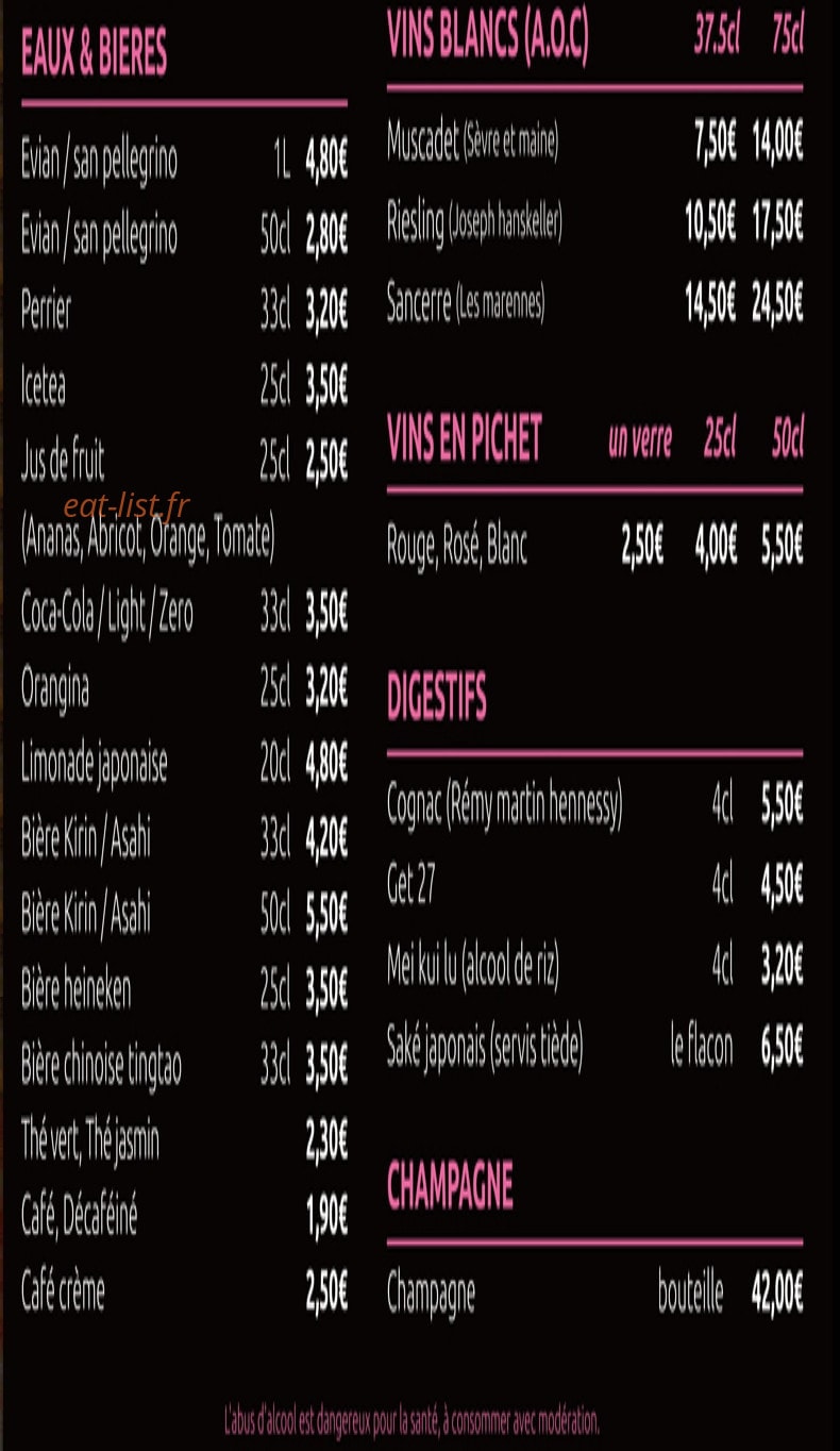 Le Sakura — carte page 16
