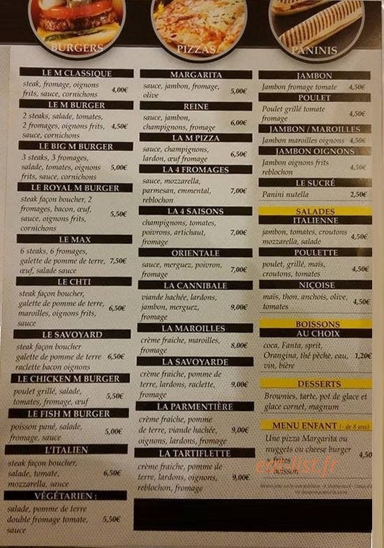 M'burger's — carte page 2