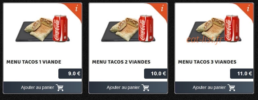 Mc tacos — carte page 1