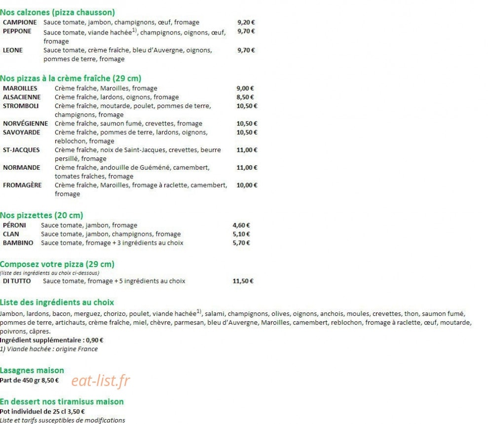 Pizza Ticchio — carte page 2