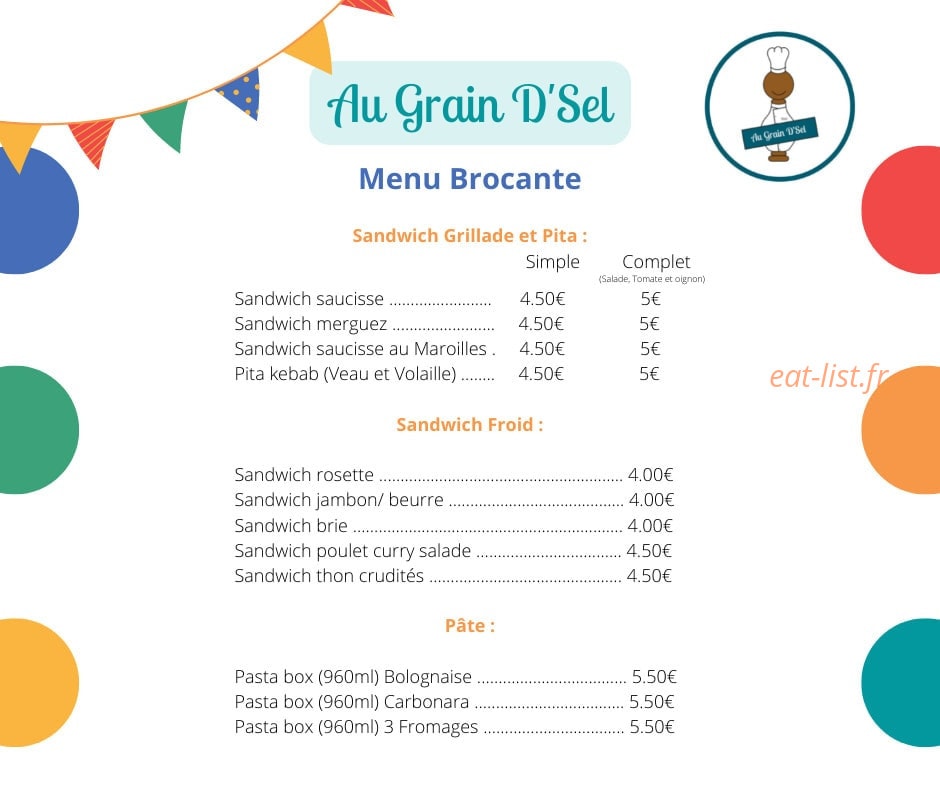 Au grain d'sel — carte page 1