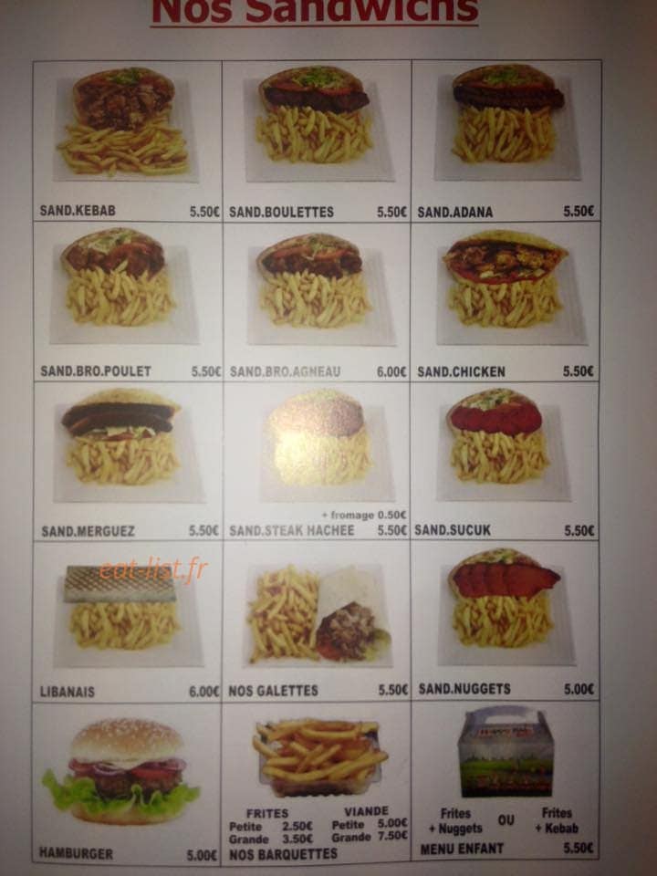 Anizy Kebab — carte page 3