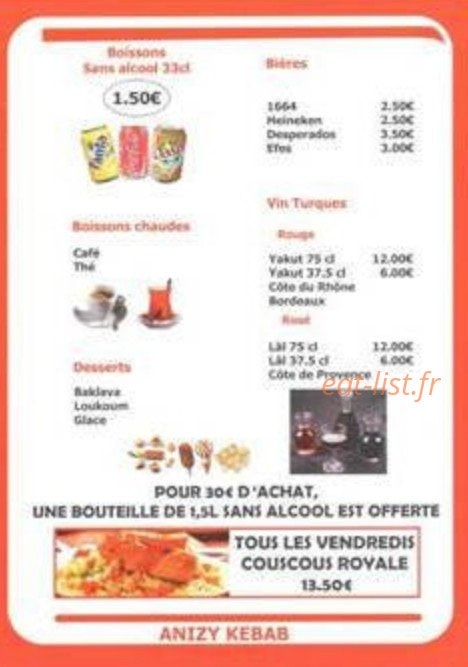 Anizy Kebab — carte page 4