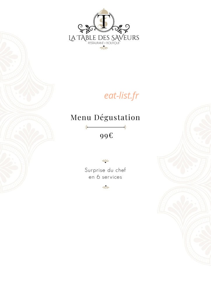 La Table des Saveurs — carte page 4
