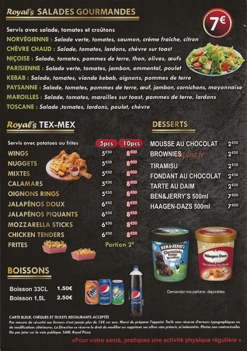 Royal Pizza — carte page 4