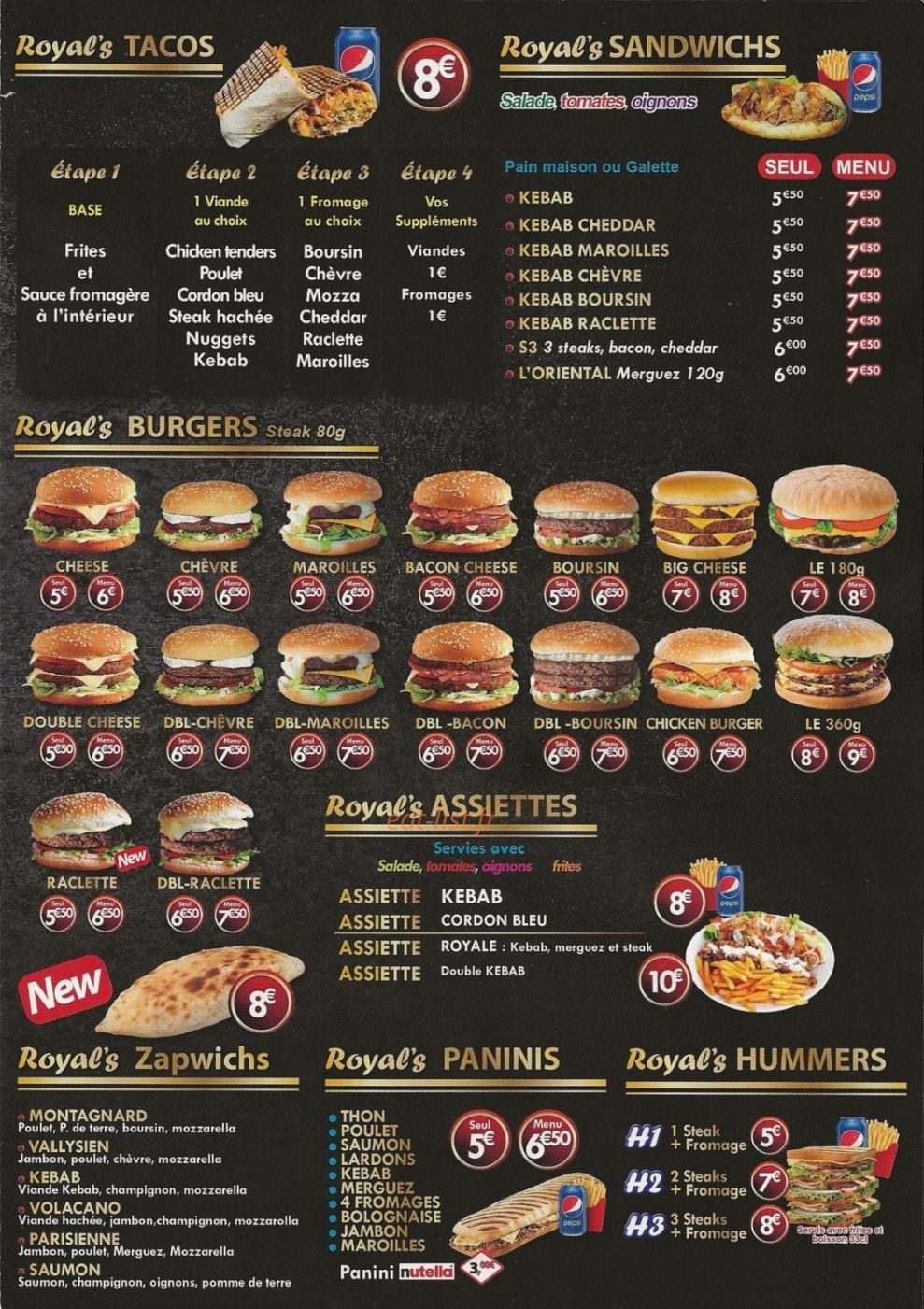 Royal Pizza — carte page 3
