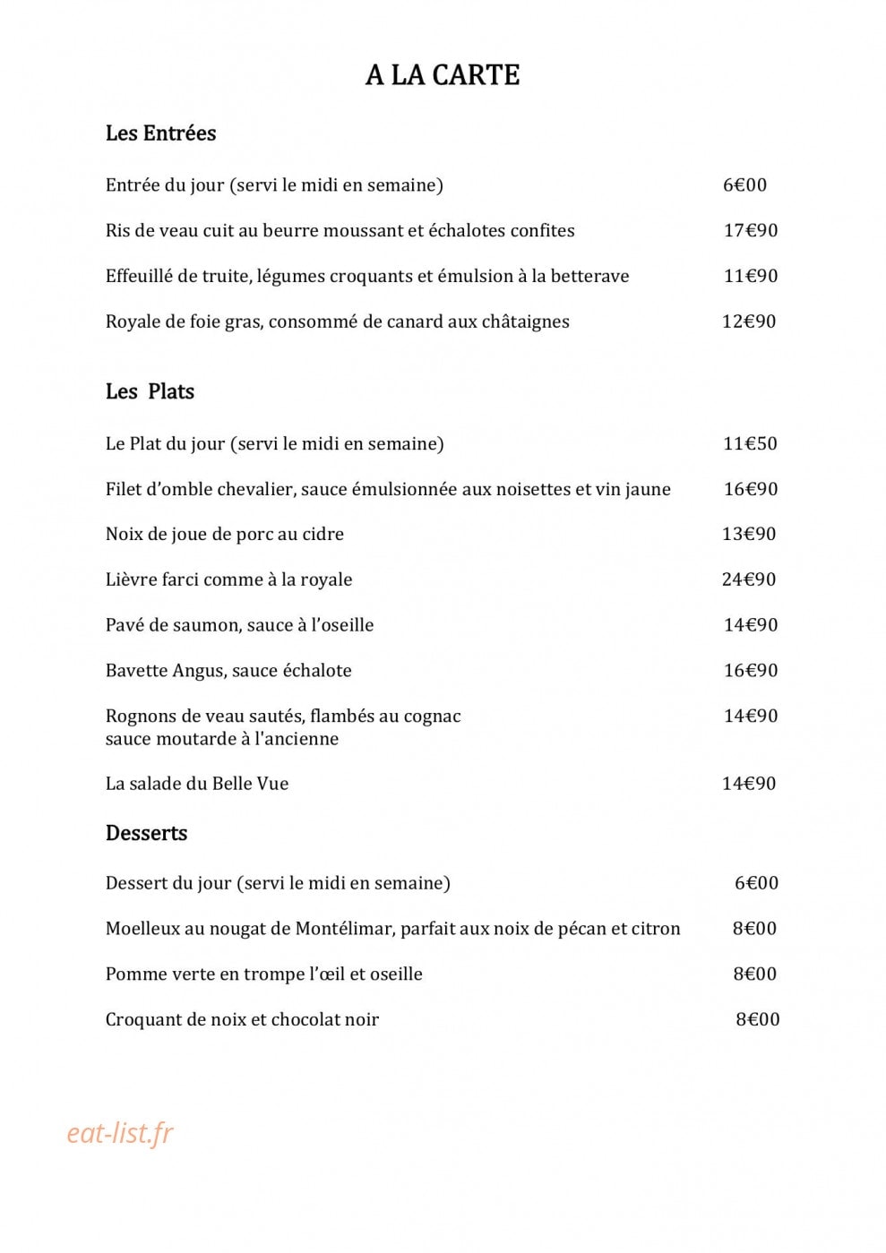 Belle Vue — carte page 2