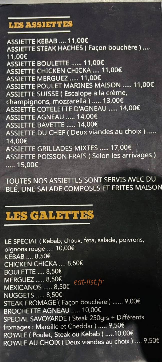 Origny kebab — carte page 3