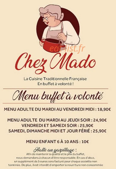 Chez Mado — carte page 1