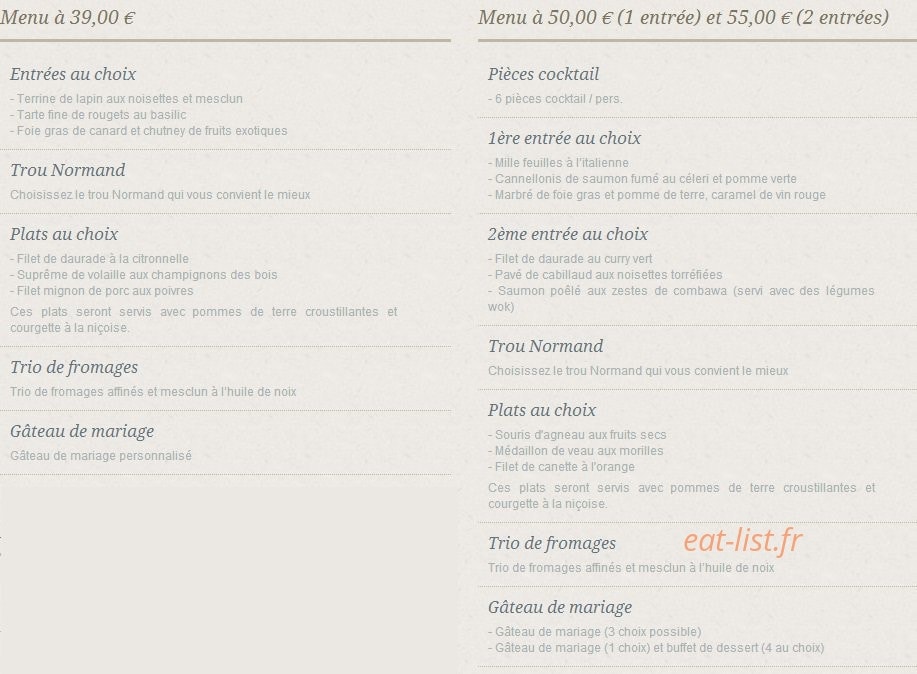 Cuisin'Art Traiteur — carte page 2