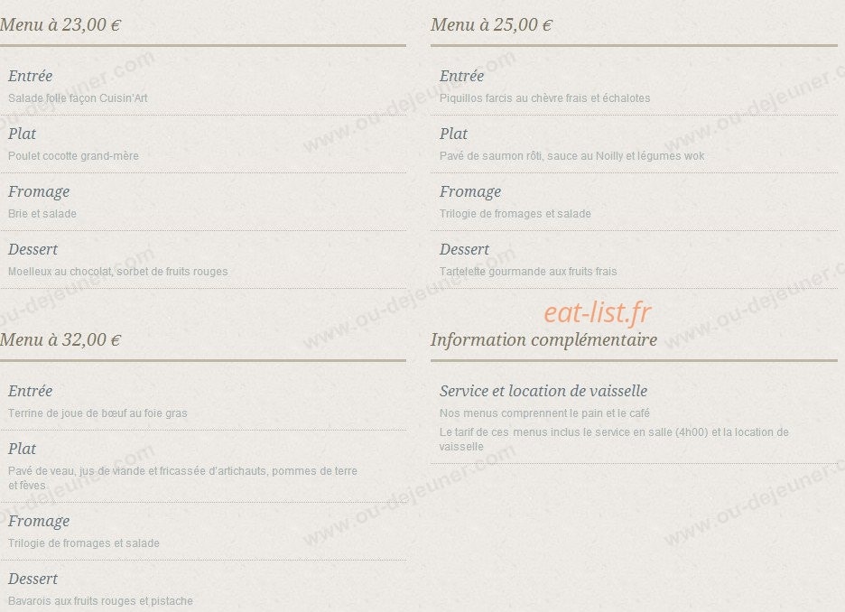 Cuisin'Art Traiteur — carte page 7