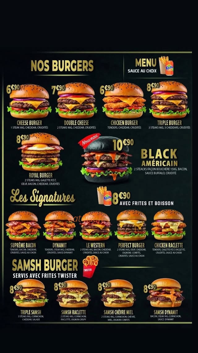 Carte et menu de Food Avenue à Chateau Thierry — Burgers