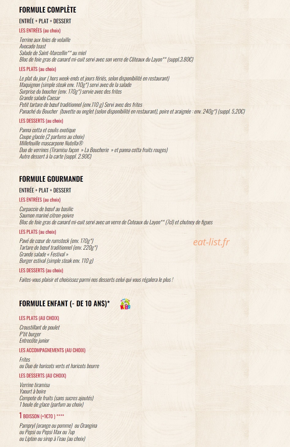 La Boucherie — carte page 10