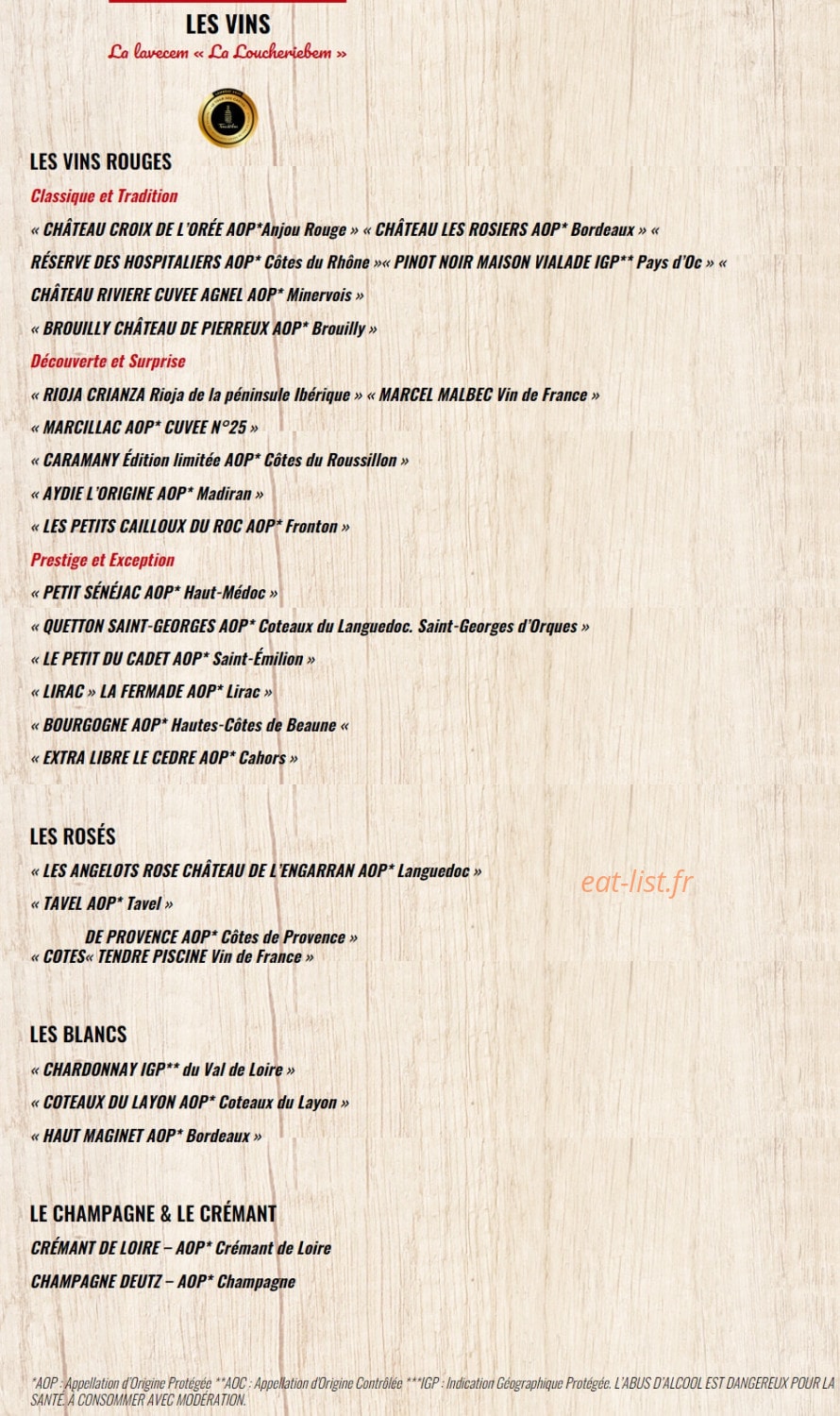 La Boucherie — carte page 8