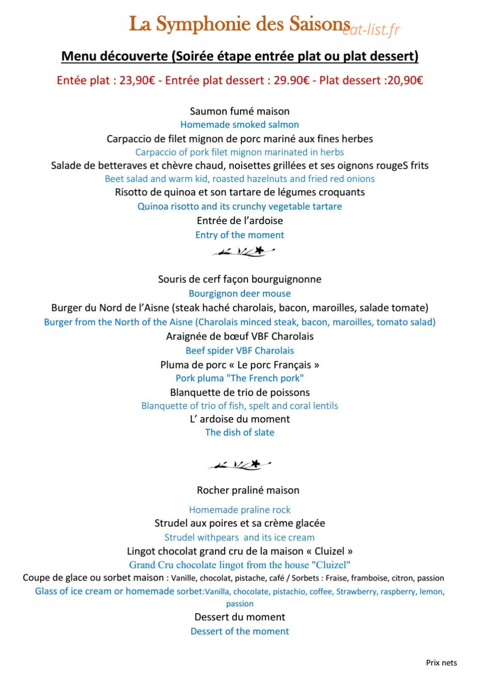 La Symphonie des Saisons — carte page 5