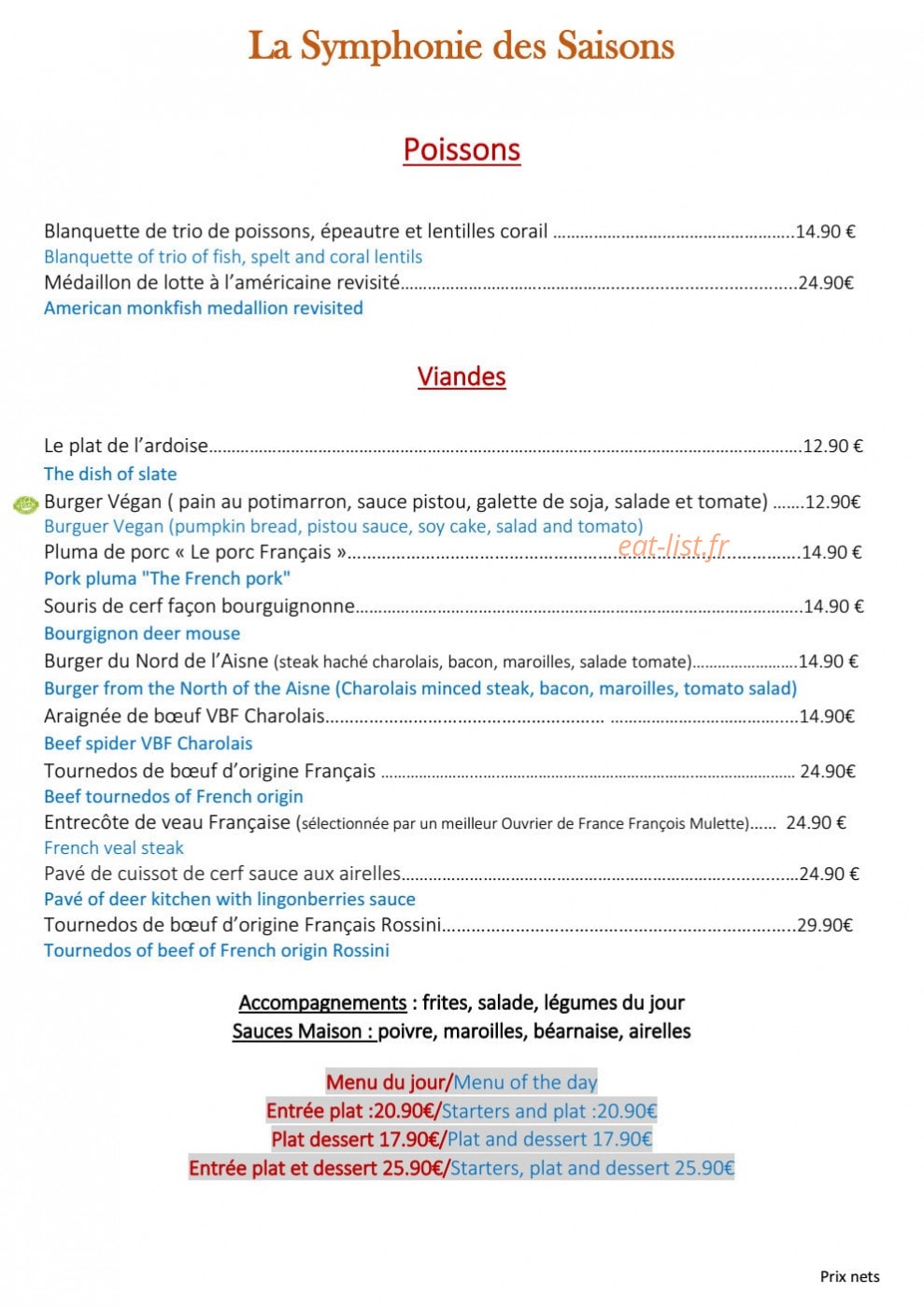 La Symphonie des Saisons — carte page 2
