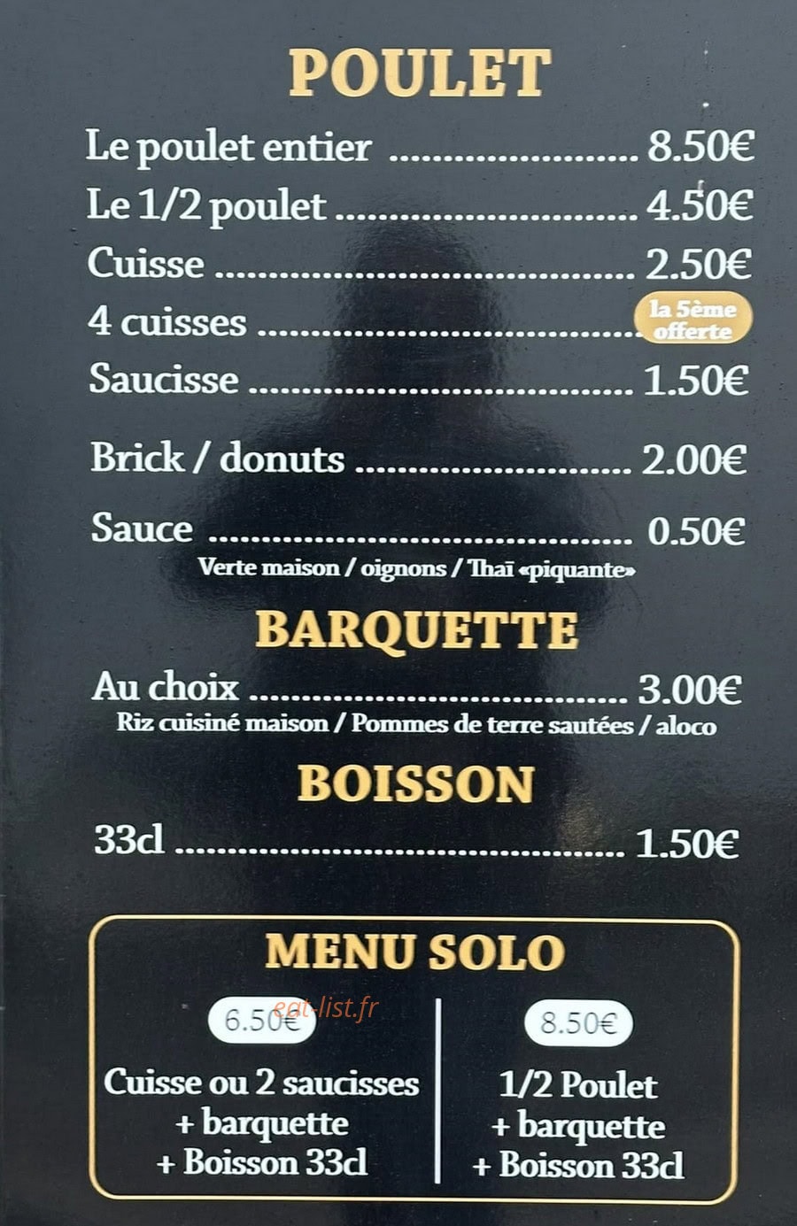 Le Poulet Club — carte page 2