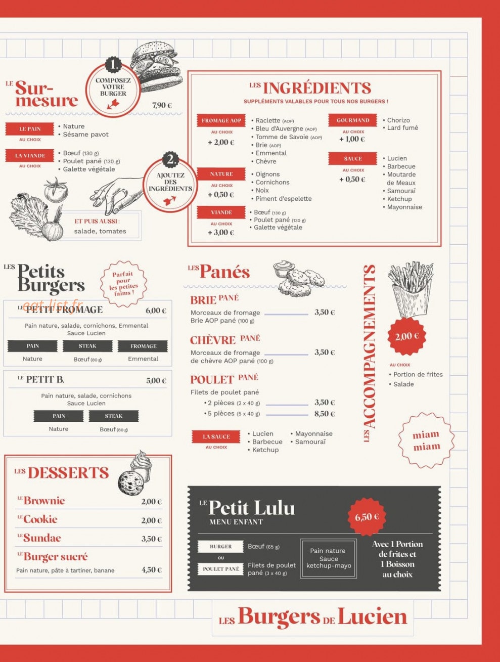Les Burgers de Lucien — carte page 2
