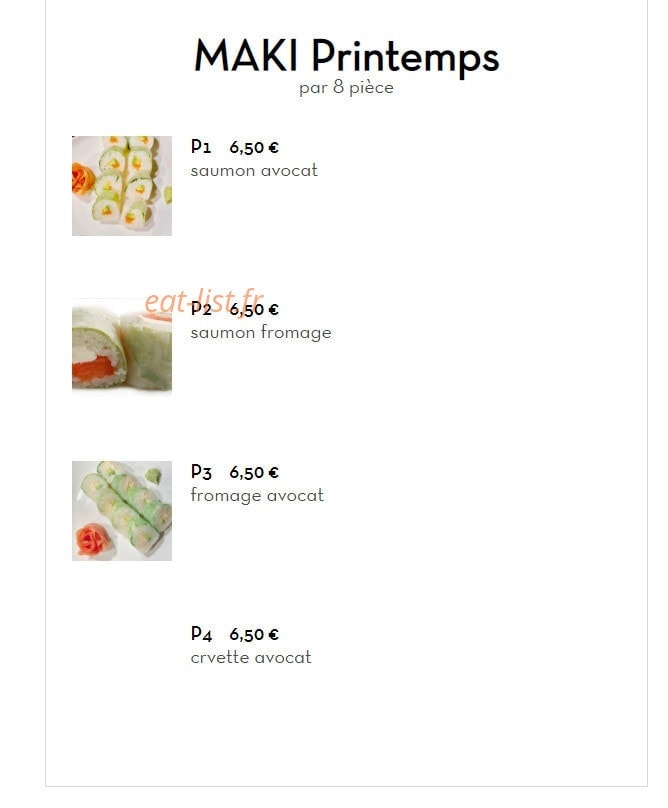 Okasushi — carte page 6