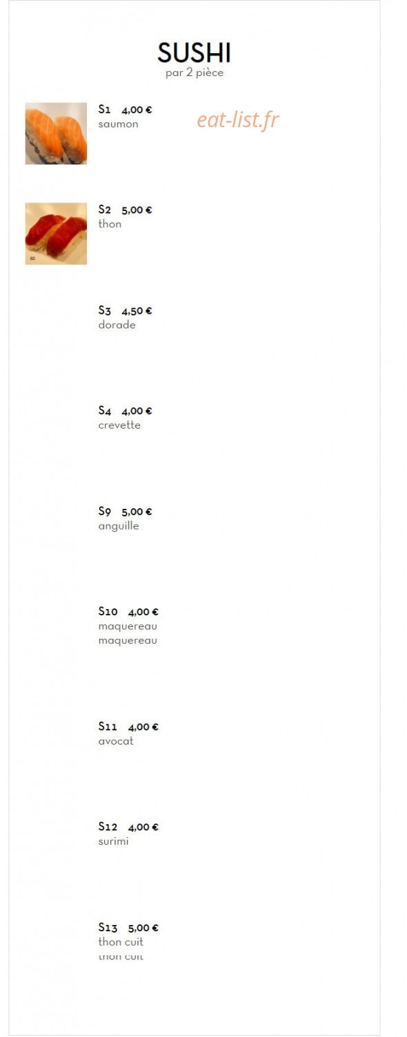 Okasushi — carte page 14