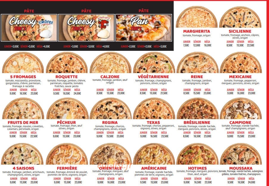Pizza Hotimes — carte page 2