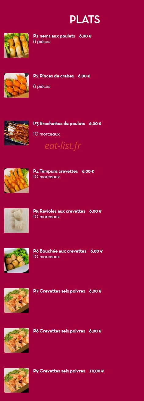 Wok & Grill — carte page 1
