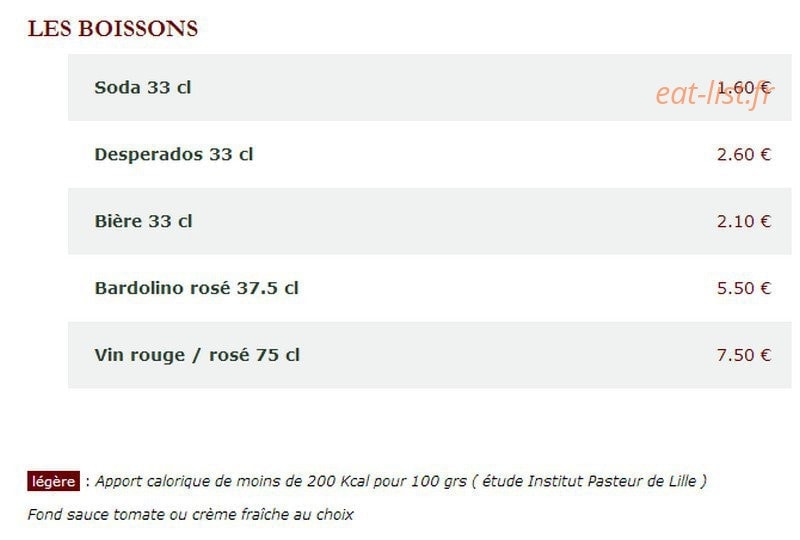 Le Kiosque à Pizzas — carte page 3