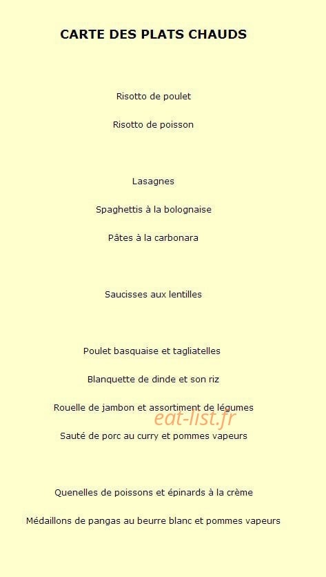 Au Gré Des Envies — carte page 6