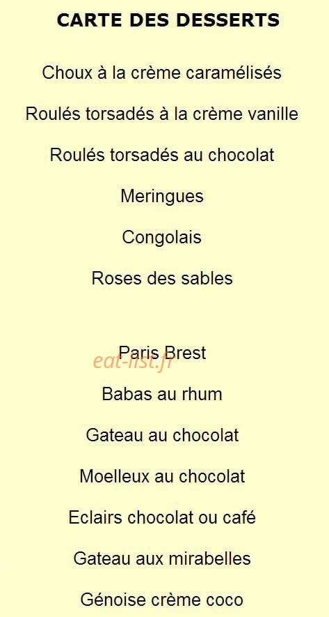 Au Gré Des Envies — carte page 9