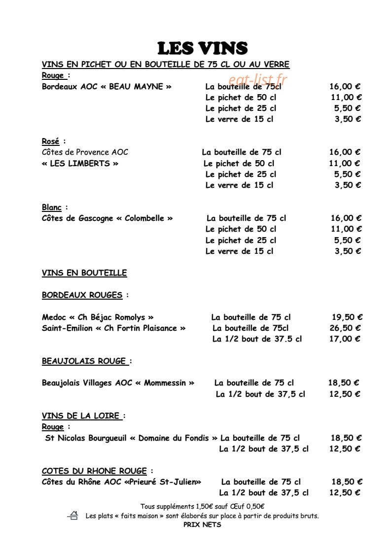 L'Orée du Bois — carte page 10