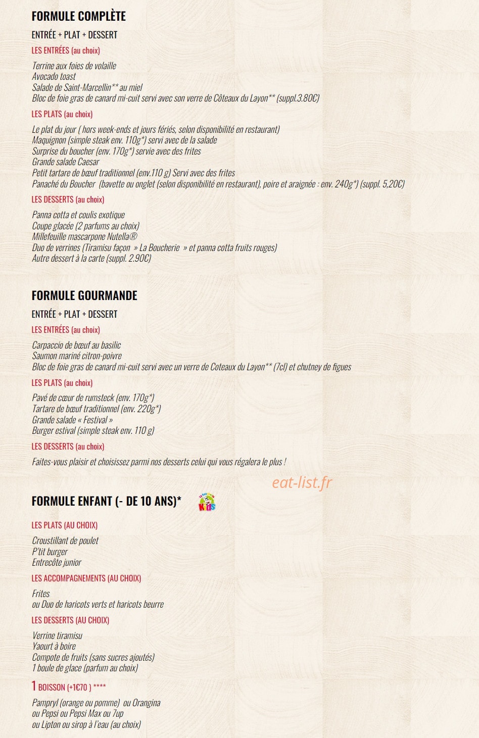 La Boucherie — carte page 10