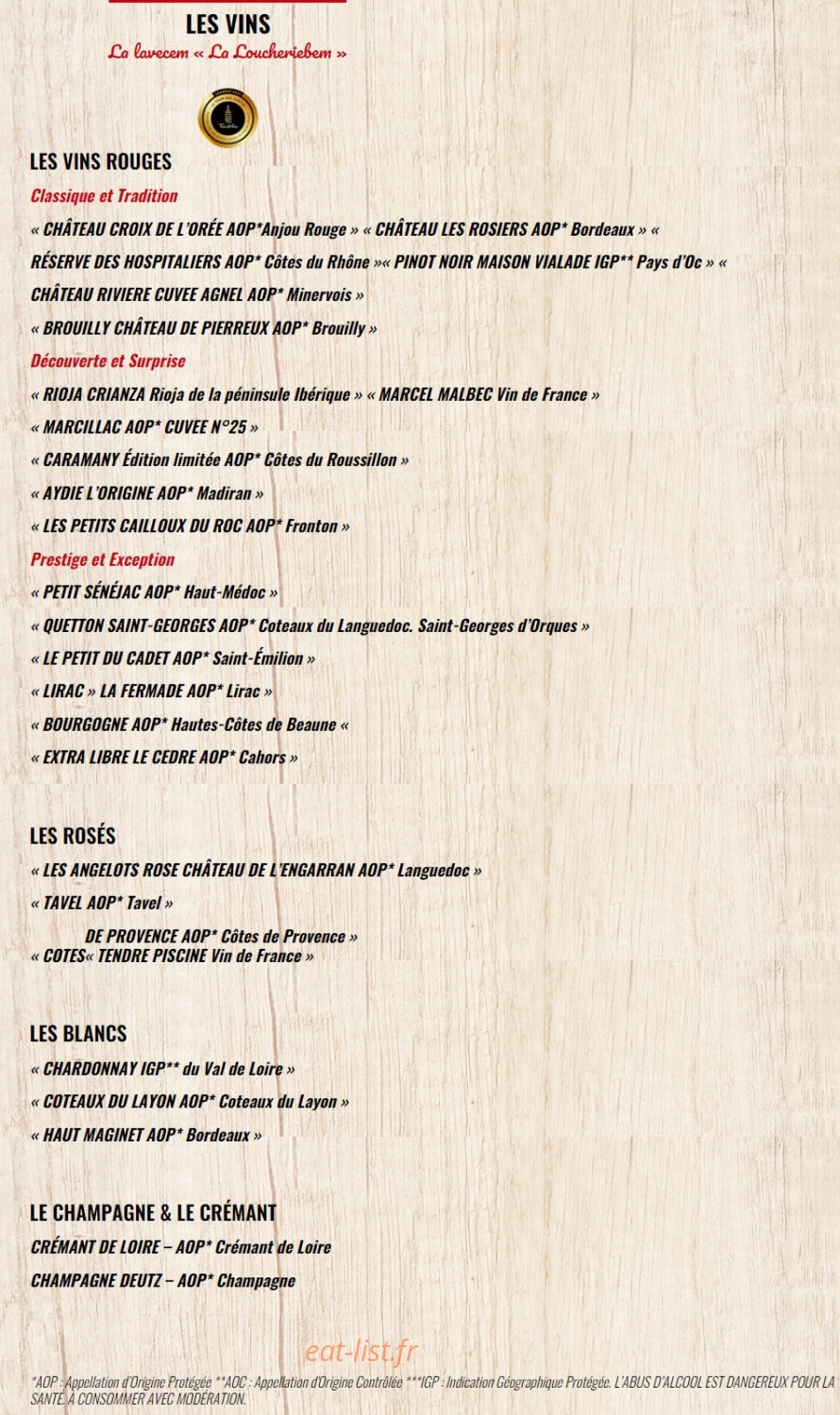 La Boucherie — carte page 8