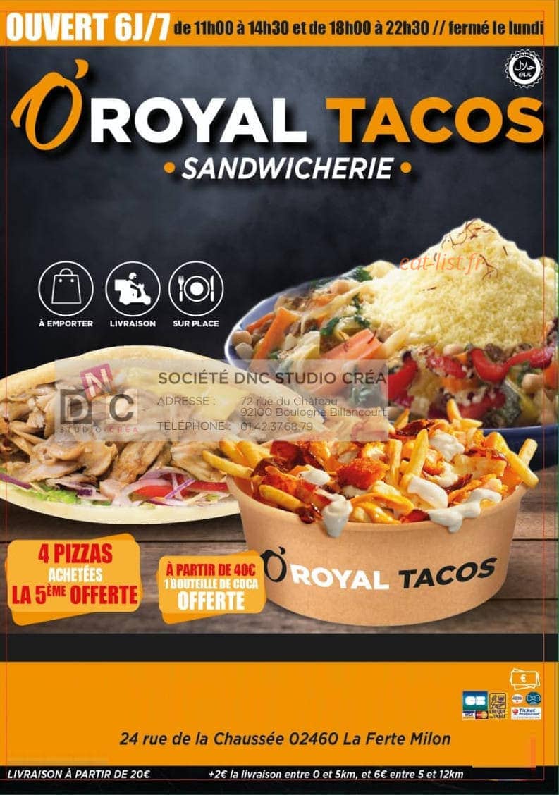 O'Royal Tacos — carte page 1