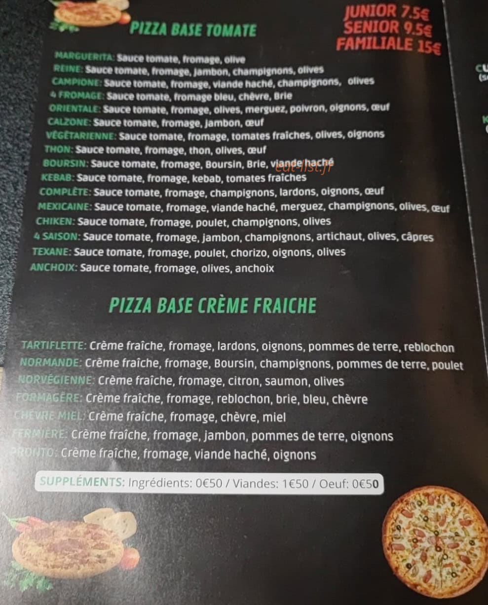 Piano Pizza — carte page 1
