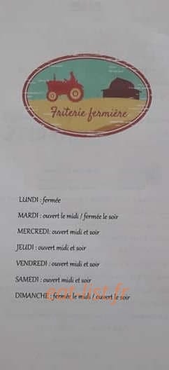 Friterie Fermière — carte page 1