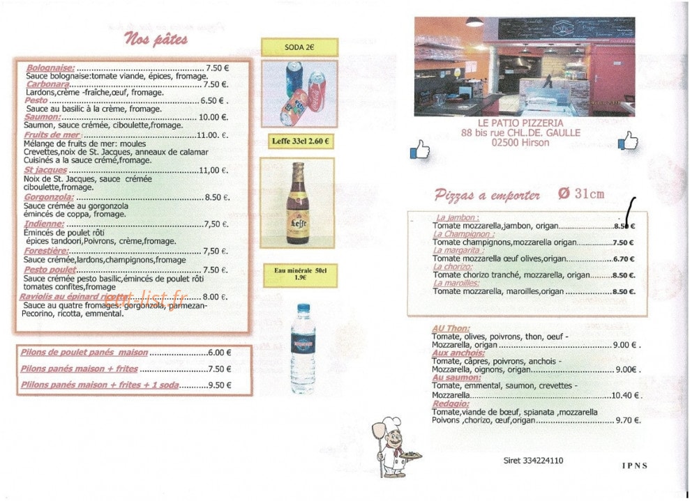 Le Patio — carte page 1