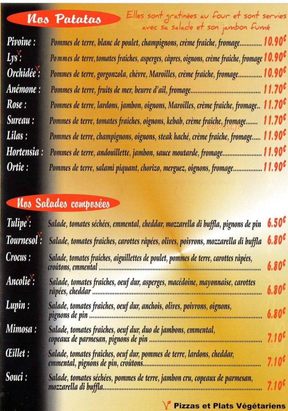 Pizzas Replay — carte page 3