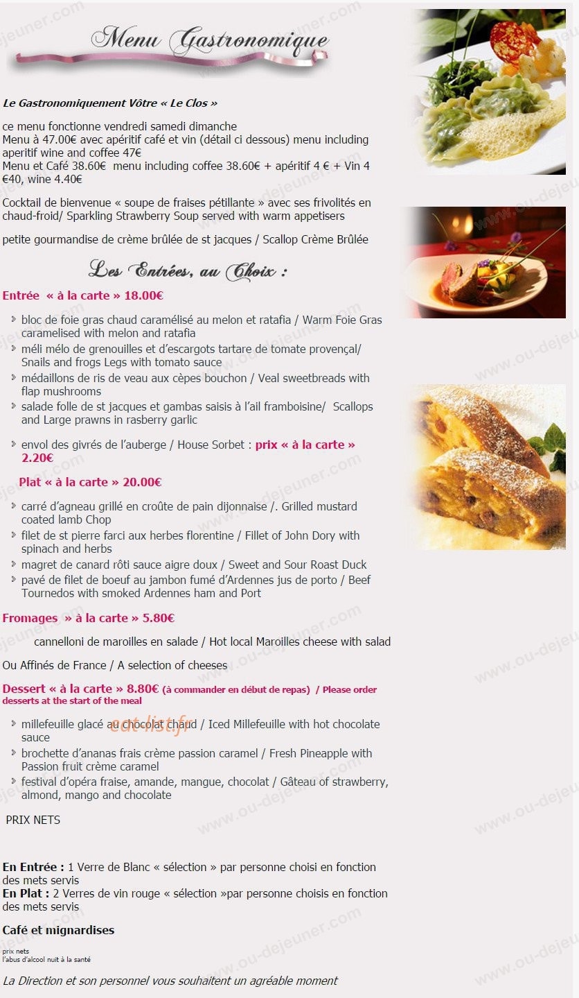 Le Clos du Montvinage — carte page 1