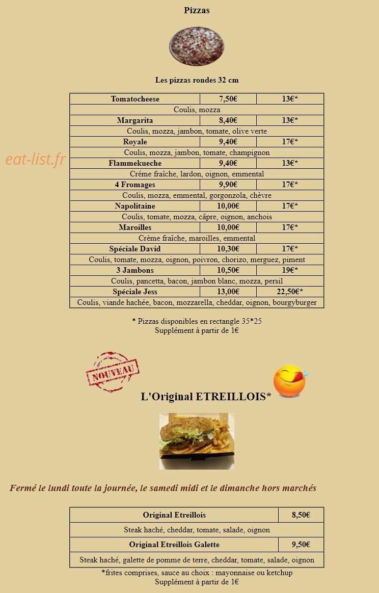David Traiteur — carte page 1