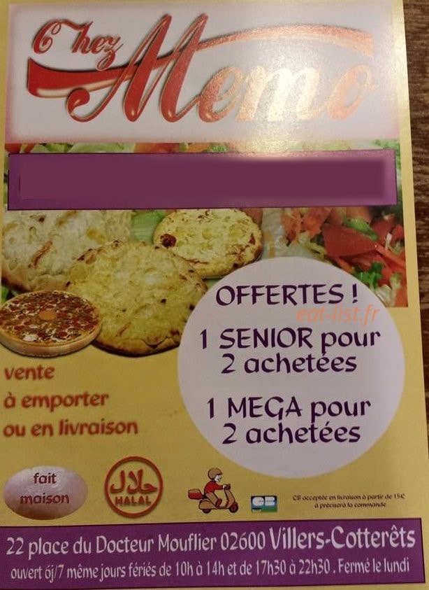 Chez Memo — carte page 1