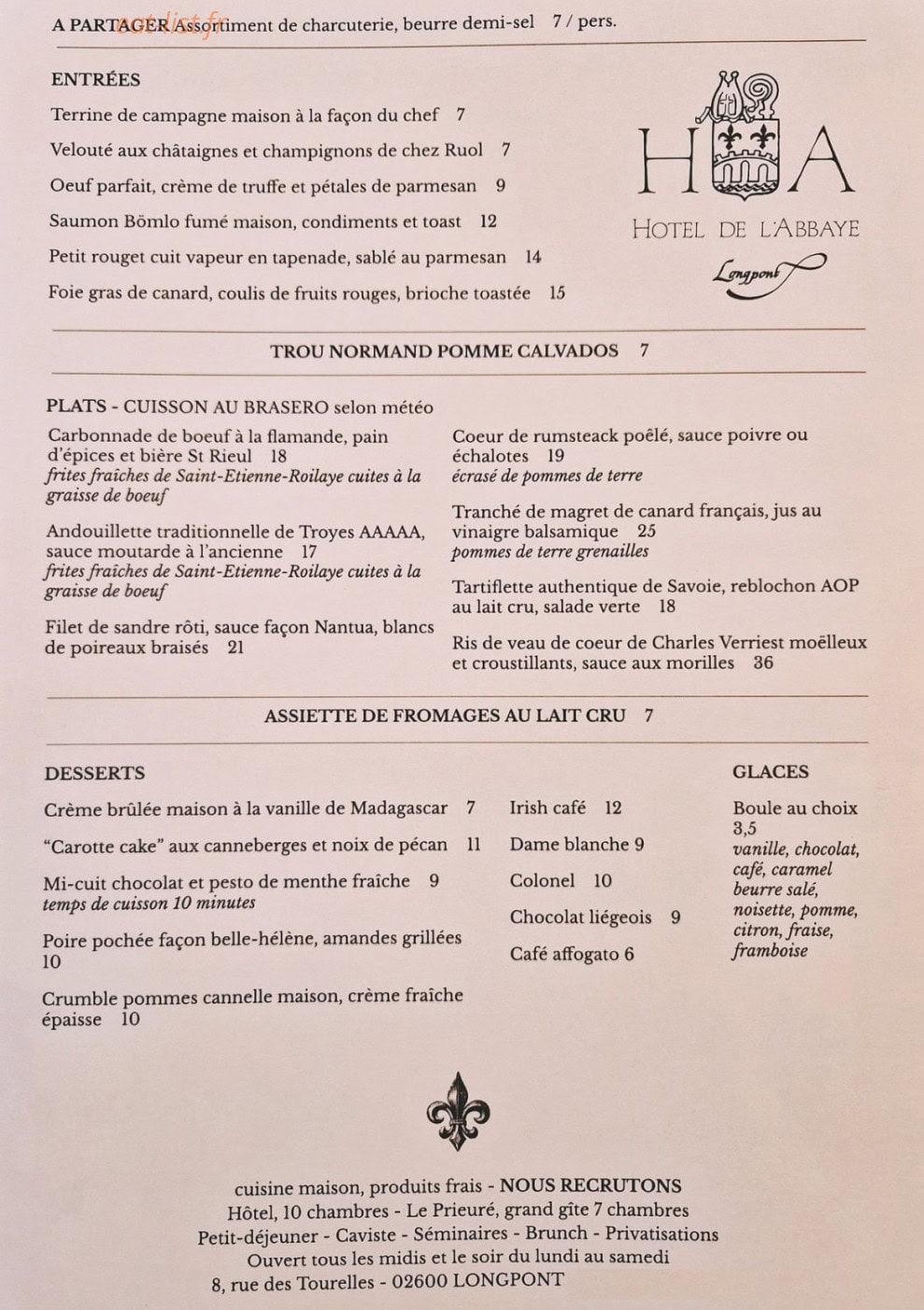 Hôtel de l'Abbaye — carte page 1