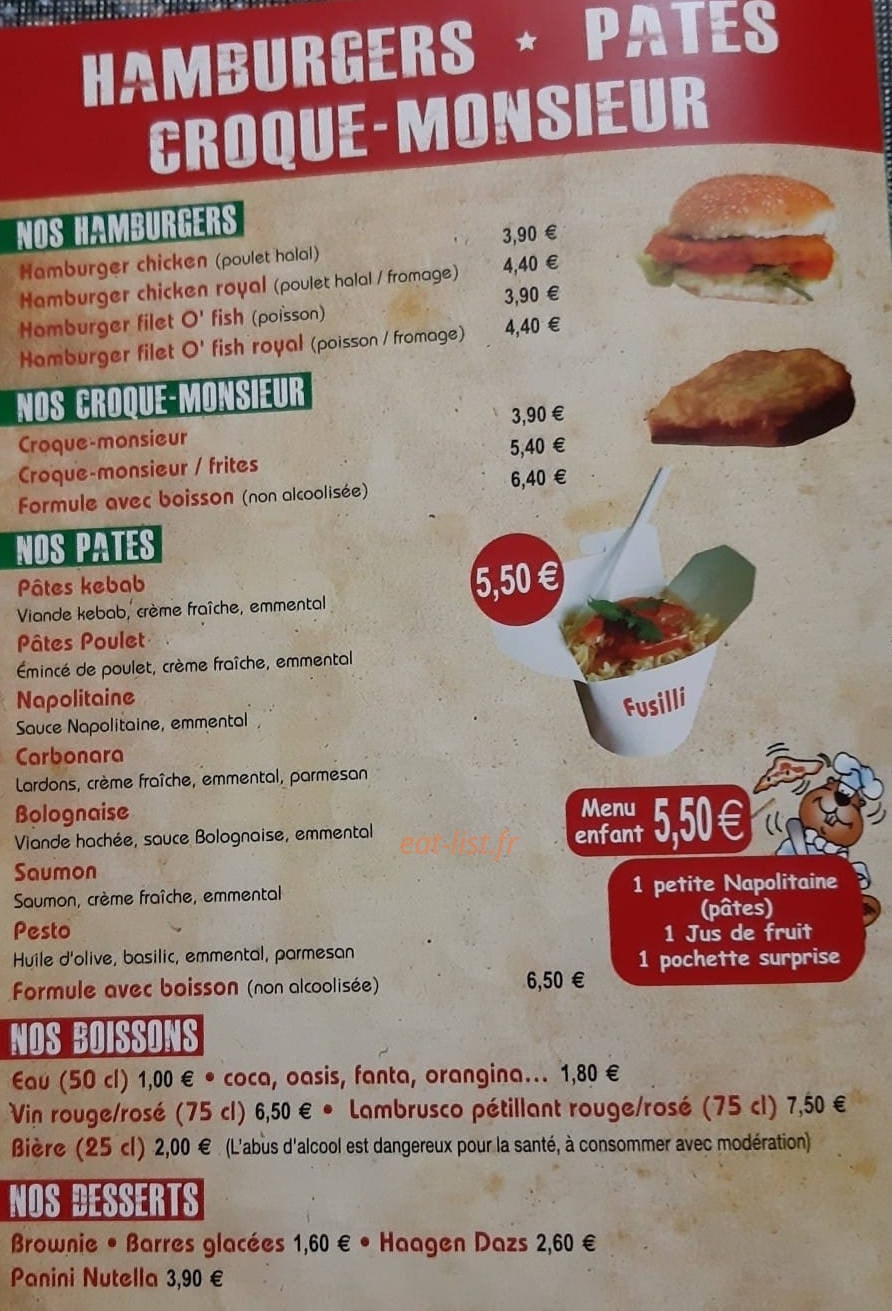 Art et Pizza — carte page 3
