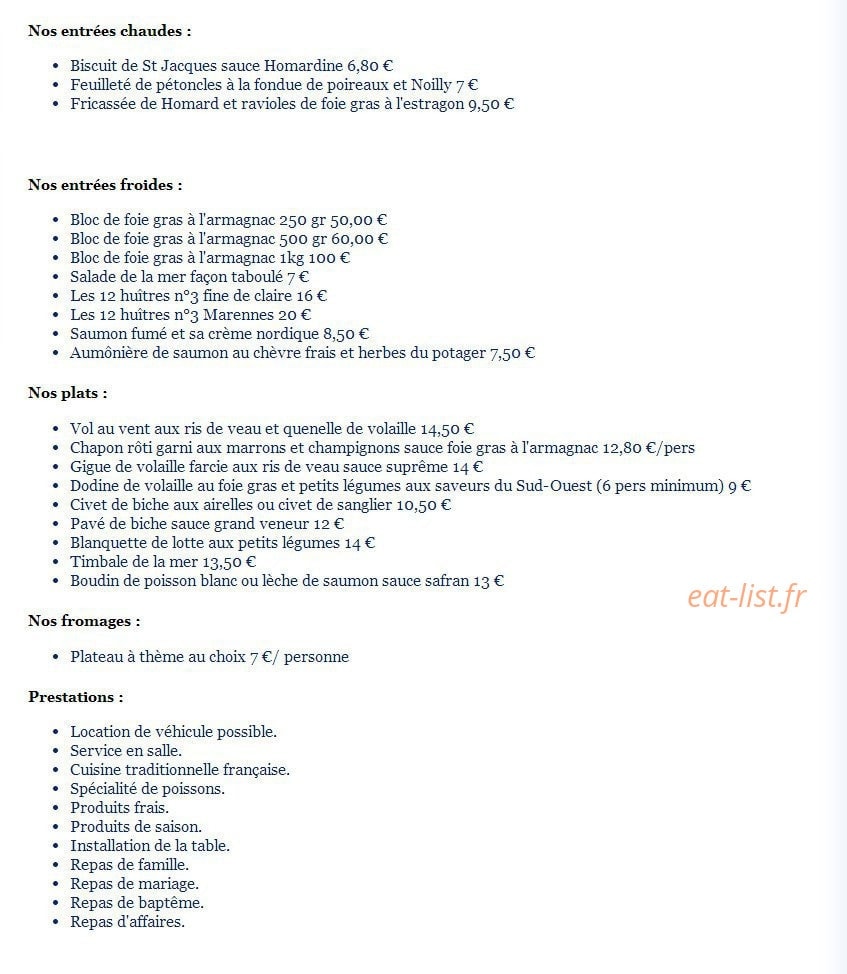 Aux Menus Plaisirs — carte page 5